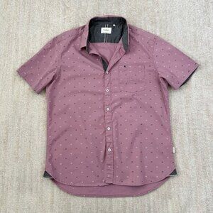 Nordstrom 7Diamonds Short Sleeve Cotton Button Down Shirt M Summer Work